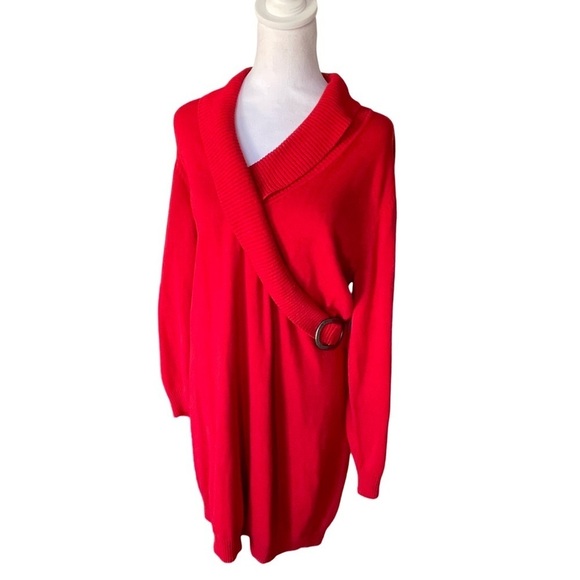 Lane Bryant Red Plus Size Soft Knit Sweater Dress Size 18/20 - Picture 1 of 10